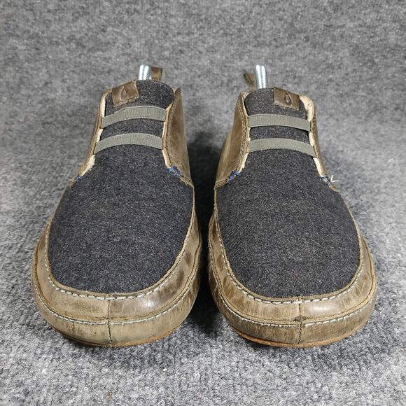 Olukai Moloa Slipper Mid Men Size 8 Brown Shearling Lined Leather‎ Wool Slip On main image 3